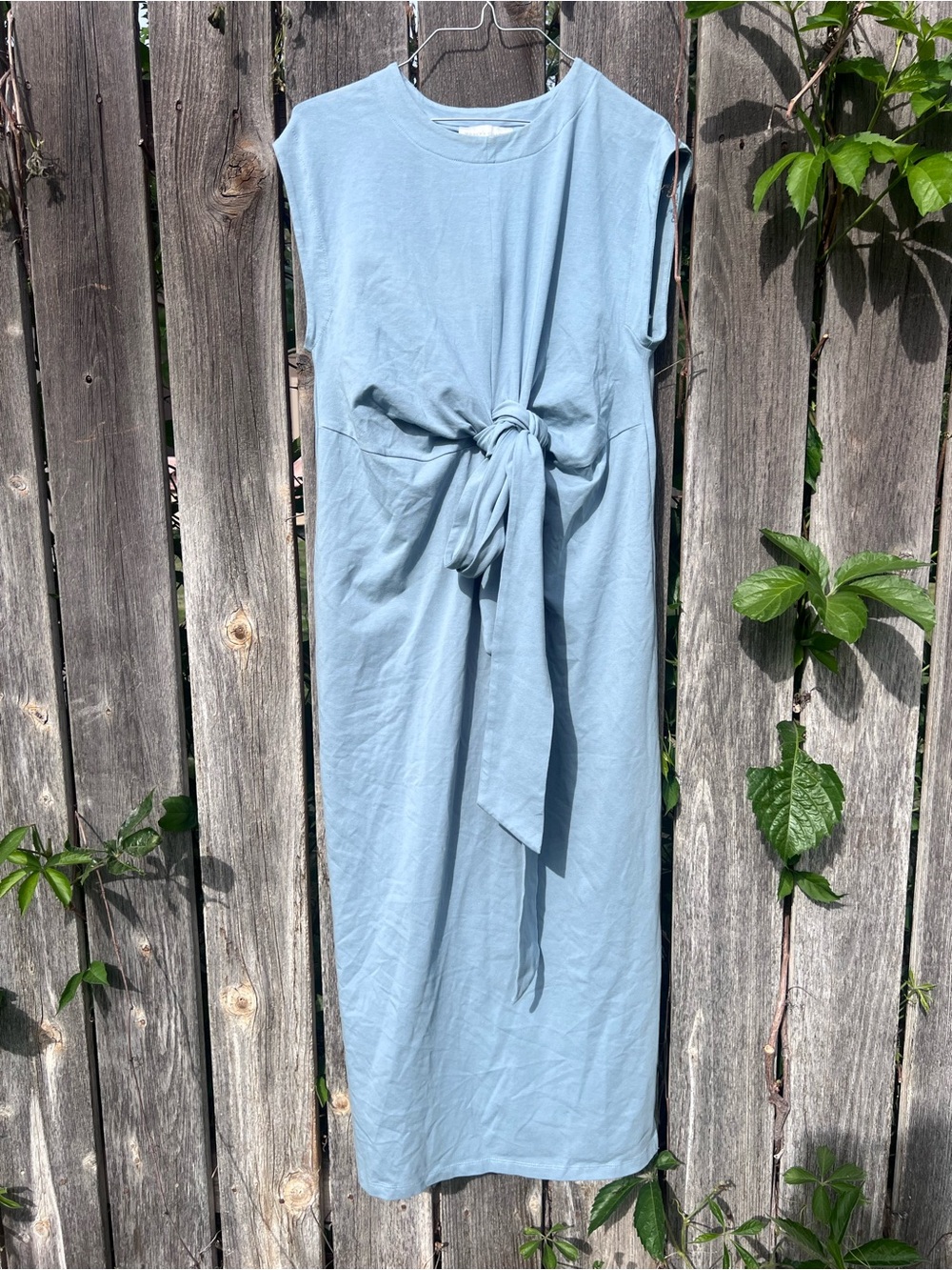 Modern Citizen Light Blue Sleeveless Tie-Front Midi Dress